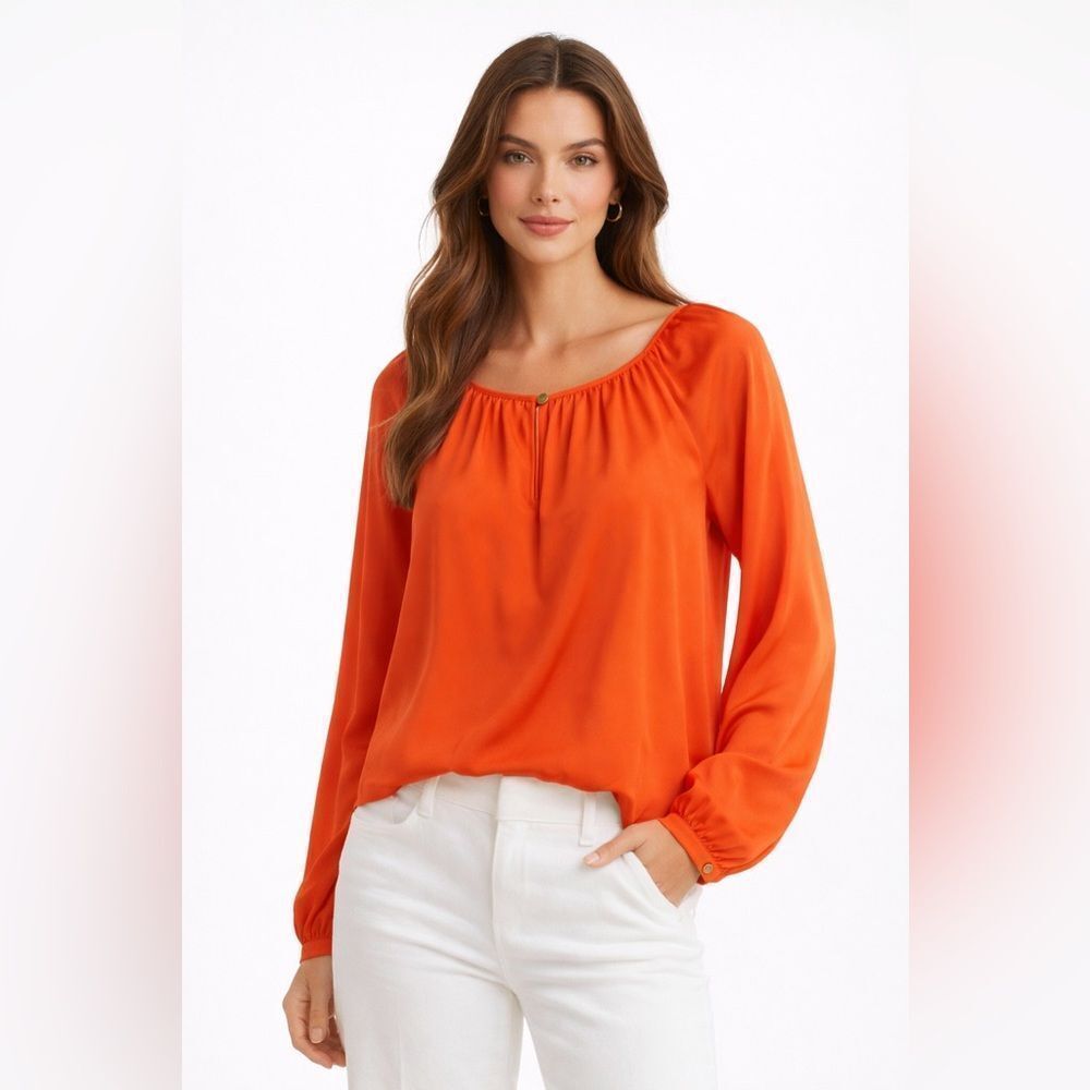 Tory Burch Silk Vibrant Peasant Blouse NWOT